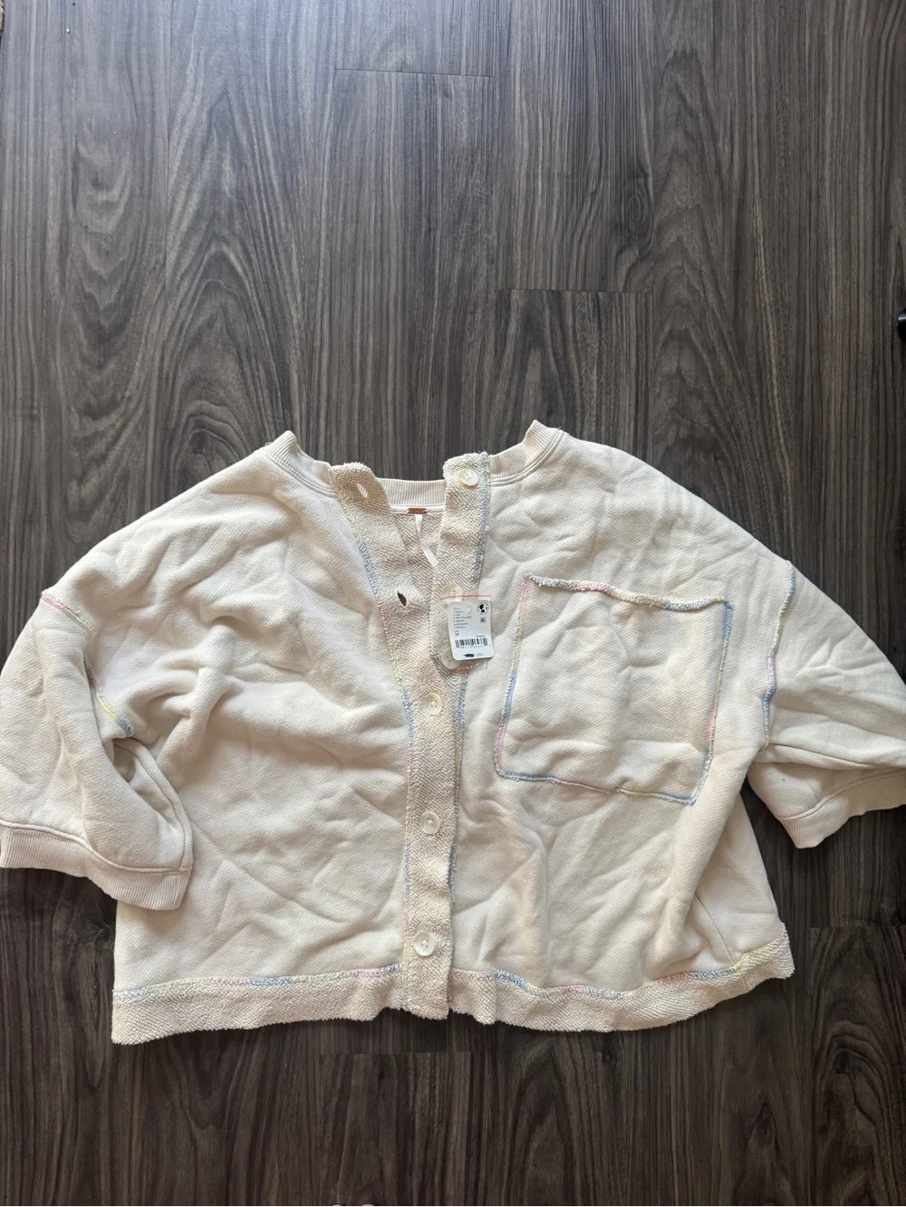 NWT Free People Cream & Multi Color Matilda Cardigan